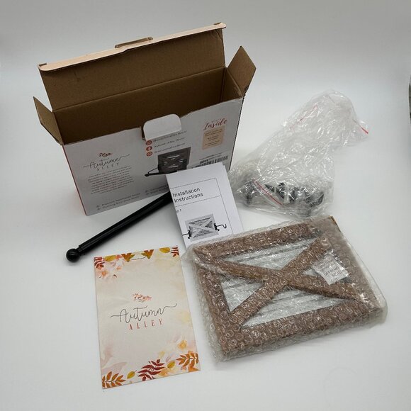 Autumn Alley Farmhouse Toilet Paper Holder – Rustic Wood & Metal (New, Open Box) - Picture 4 of 5